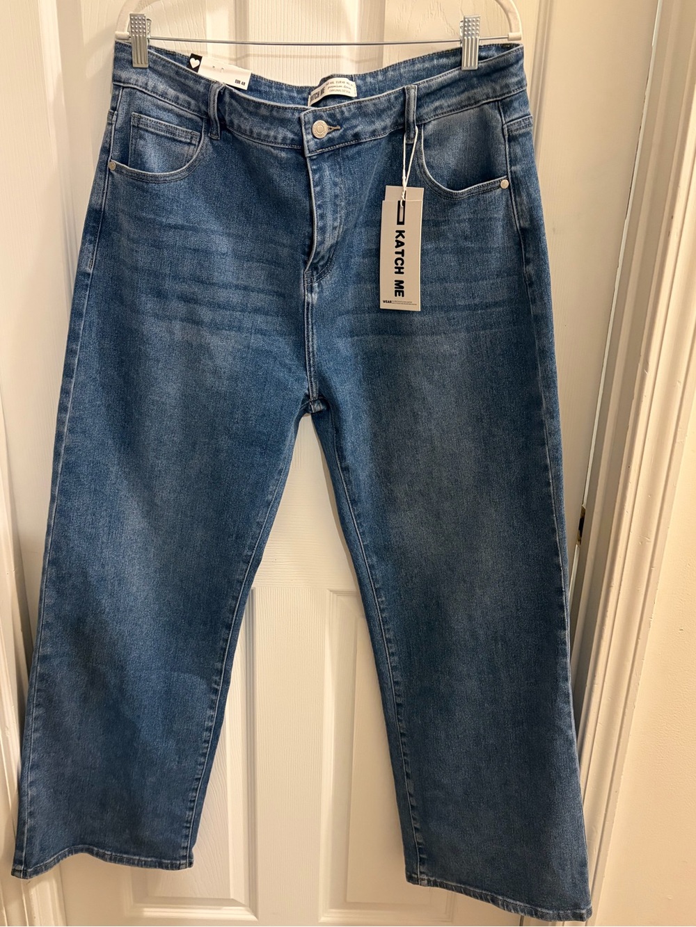 Katch Me Wide Leg  Mid-Blue Jeans